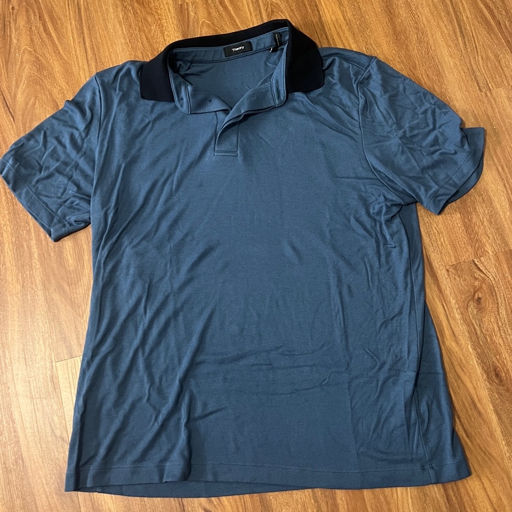 Theory Men's Blue Polo Shirt